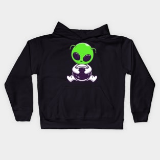 Alien With Spacesuit And Helmet Cartoon Kids Hoodie